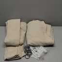 Warm Beige Thick Linen Blend Sheer Curtains 96 Inches Long for Living Room 2 Panels Set, Pinch Pleat Modern Farmhouse Burlap Windows Curtain for Dining Room Light Filtering Drapes with Hook Ring Brown