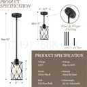 Glass Pendant Lights Kitchen Island 3 Pack, Black Kitchen Pendant Lighting Over Island with Rod, Modern Mini Hanging Light for Sink Dining Room, CH9176BK-3PK