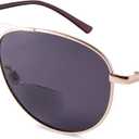 EYEGUARD Unisex Classic Style Bifocal Sunglasses Readers UV400 Protection Outdoor Reading Glasses for Men and Women 2.25 (Gold)