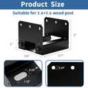 4x4 Post Base 10 PCS Post Bracket, Heavy Duty Metal Fence Post Anchor (Inner Size 3.6"x3.6"), Black Post Base for Concrete for Wood Deck Pergola Porch Railing Mailbox Support