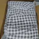 Gingham Queen Sheet Set, Lightweight Super Soft Brushed Microfiber Plaid Bed Sheets with 16" Deep Pocket, 4 Piece Ruffle Farmhouse Bedroom Decor, Black