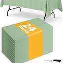 Niuara Green Plastic Table Cloth - 24 Pack 54" 108" Rectangle Disposable Tablecloths for 6FT Tables, Waterproof Table Cover for Party, Holiday & Gathering Use