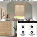 LazBlinds Cordless Bamboo Blinds, Bamboo Roll Up Shades for Windows, Light Filtering Hanging Window Blinds, Shades for Patio Indoor/Outdoor Porch, 46" W x 64" H, Brown206