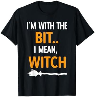 I´m With The Witch Funny Halloween Men T-Shirt, 3XL