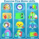 Toddler Toys for 1-2 Year Old Boy, Musical Montessori Busy Board, Early Educational Toy for Toddlers 1-3, Motor Skills Developmental Toy for 12-18 Month Age, Birthday Gift for 1+ Year Old Boy Girl, 3 Sides