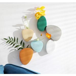 Purzest 6 Pcs Wall Succulent Planters, Ceramic Wall Mount Planter Holder, Decorative Hanging Plant Pots Flower Vase for Indoor, Outdoor (Modern Color