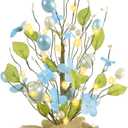 RoseCraft Easter Decorations, 18 Inch Easter Artificial Egg Tree Tabletop Decor with Delicate Ornaments, for Home Party Wedding Holiday Spring Summer Decoration, Blue/White.