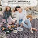 MontVoo Outdoor Rug Carpet Waterproof 5x8 Outdoor Patio Rug Mat Reverisble Plastic Straw Outdoor Rug for RV Camping Picnic Beach Balcony Boho Pink Grey