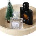 Marble Decorative Bowl for Kitchen Counter, Natural Travertine Serving Bowl with, Modern Display Bowl for Dining Table Centerpiece Home Decor(7.8 Inch) (yellow)