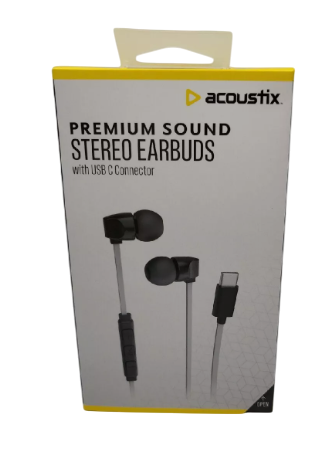 Acoustix Premium Sound Stereo Earbuds with USB C Connector