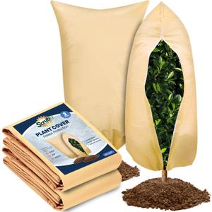 SCRUBIT Plant Covers Freeze Protection, 60 x 70 in. Frost Cloths for Outdoor Plants Fruit Trees & Shrubs with Zipper and Drawstring, Thick Winter Plant Covers - 2 Pack Tree Frost Blankets