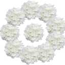 10 pcs Hydrangea Artificial Flowers, Silk Artificial Hydrangea Head with Stem Hydrangea for Bridal Wedding Baby Shower Home Party Decoration (White)