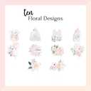 Baby in Bloom Cupcake Toppers (30 Pack) Floral Baby Shower Decorations, Garden Theme Cupcake Picks, Pink Blush Wildflower Dessert Toppers for Girl Baby Shower Party decor