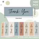 Whaline 1000Pcs Boho Thank You Stickers 6 Colors Rectangular Paper Decals Adhesive Seal Sticker Decor for Party Favor Gifts Supplies, 1 x 3 in