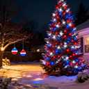 Red White and Blue Christmas Lights, UL Certified and Commercial Grade 100 LED Christmas Decorations String Lights, for Indoor and Outdoor Use.