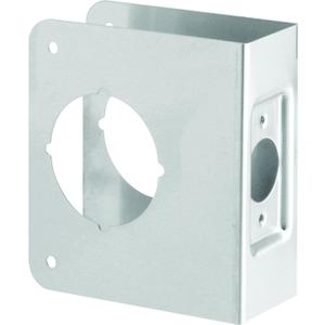 Prime-Line MP9553 Stainless Steel Single Bore Hole Lock and Door Reinforcement Plate for 1-3/4 in. Thick Doors, Stainless Steel Finish (Single Pack) (Silver)