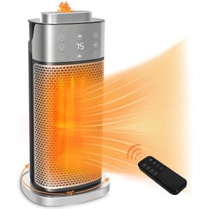 Space Heater, 1500W Portable Heaters for Indoor Use with Thermostat&Humidifier, 70Oscillation, 12h Timer, Overheat&Tip-Over Protection, PTC Ceramic Electric Heater for Bedroom Home Office