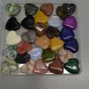 Nuenen 30 Pcs Heart Shape Crystals Bulk 1.2 Inch Gemstone Heart Worry Stone Love Rocks Quartz Wholesale Love Pocket Palm for Christmas Stress Relief Witchcraft Women Gift (Classic Color)