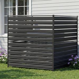 50"W x 48"H Air Conditioner Fence, 2 Panels Outdoor Privacy Screens, Metal Rustproof Trash Can Fence, Pool Equipment Enclosure, AC Unit Fencing, Ideal Outdoor Privacy Wall for Outside, Backyard, Patio