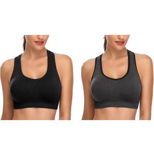 MIRITY Women Racerback Sports Bras - High Impact Workout Gym Activewear Bra (M)