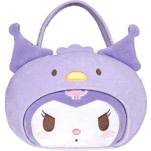 Hello Kitty and Friends Official Kuromi Heart Pail Accessory - 12-Inch Embroidered Treat Pail with Character Design and Carry Handle