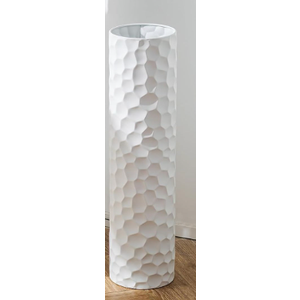 Sziqiqi Tall Vases Floor Standing: White Extra Large Floor Vase for Living Room - Metal Tall Flower Vase for Pampas Grass - Modern Home Decor for Bedroom Office Hallway Corner 2ft