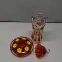 Kingsyard Hummingbird Feeder for Outdoors Hanging, 25 Ounces, Glass Humming Bird Nectar Feeder with Ant Moat & 6 Feeding Ports, Leak Proof, Red