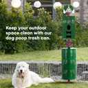 Flybold Dog Waste Station - Outdoor Dog Poop Trash Can with Poop Bag Dispenser - 400 Roll Bags, 100 Pull Bags, 50 Can Liners - Pet Waste Bag Disposal System for Parks and Public Spaces - 13x26 Inches