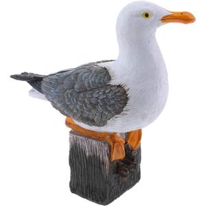 7.8" Outdoor Garden Resin Animal Gift Ornament Seagull Statue Standing on Plinth