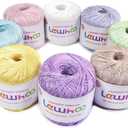 Crochet Thread, 8 Pearl Yarn Balls for Crocheting, 100% Mercerized Cotton Tatting Thread Size 10, Cotton Lace Yarn Hand Embroidery
