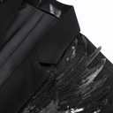 Cloudstyle Men's Wedding Sequin Wing Stage Clothes Premium Suit Jacket Blazer Coat Black Black L