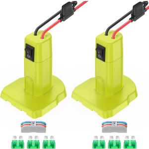 2 Packs Power Wheel Adapter for Ryobi 18V Battery Adapter Power Wheel Battery Conversion Kit with Switch, Fuses & Wire Terminals, 12AWG Wire, Power Connector for DIY RC Car Toys and
