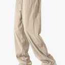 SHENHE Men's Wide Leg Corduroy Pants Streetwear Drawstring Waist Zipper Hem Baggy Track Pants XL