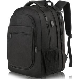 MATEIN Backpack for School, Expandable College Backpack for Boys Girl, Water Resistant Large Bookbag for Men Women, 15.6 inch Laptop Bag with USB Charging Port, Anti Theft Travel Daypack, Black