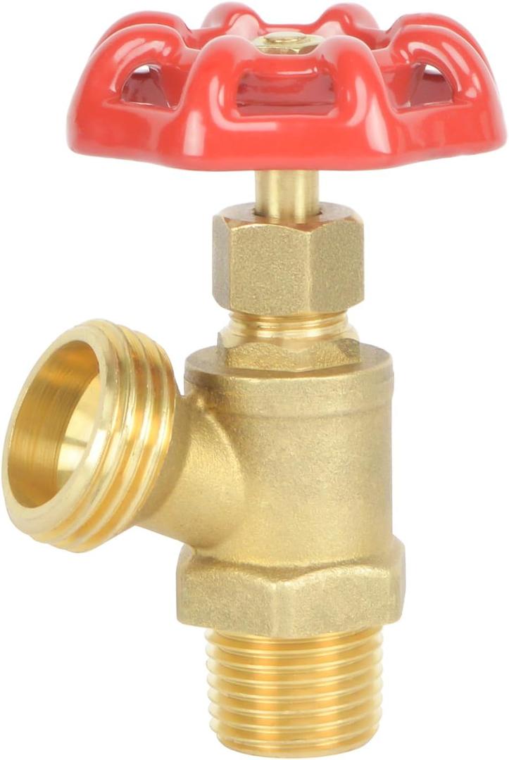 HYDRO MASTER Brass Boiler Drain Valve, 3/4 in. x 3/4 in. MPT x MHT,For Residential Plumbing and Heating Systems (3/4" MIP x 3/4" MHT)