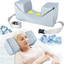 AOSSA Surgery Pillow for Sleeping Upright, Head & Neck Support Positioner for Post Eye, Facial, or Dental Surgery, Recovery Pillow for Back Sleep Training and Face Stability (Pale Blue)