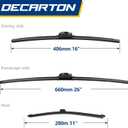 Replacement for Hyundai Tucson 2022 2023 2024 2025 Wiper Blades, Windshield Wiper Blade Genuine Replacement Set - 26 Inch/16 Inch/11 Inch (3 Piece Set) U/J HOOK