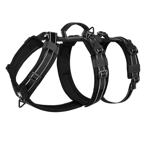 OneTigris Dog Harness No Pull, Adjustable Tactical Harness with Soft Padding, Y-Shaped Reflective Easy Walk Dog Harness for Medium and Large Dogs