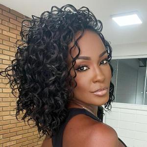 Leeven Gogo Curl Crochet Hair 10 Inch 8 Packs Black Ocean Wave Crochet Hair Pre Looped Deep Twist Goddess Box Braids Short Curly Water Wave Synthetic Braiding Hair for Women Girl Kids (#1B)