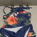 Womens Two-Piece Tankini Set Cow Skull with Leopard Print Sets Swimwear Tankini Top Sets Swimwear C Flower, Small Size