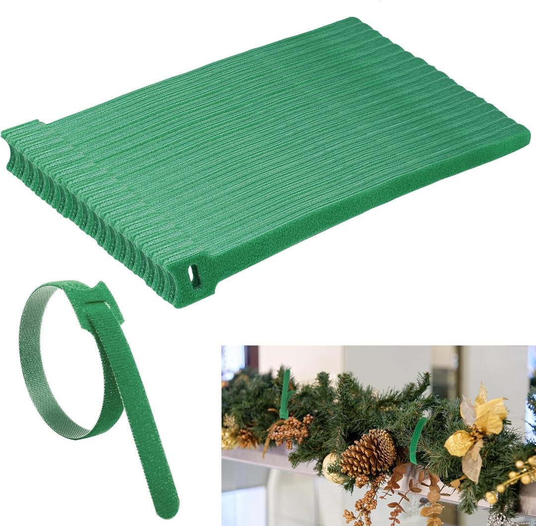 120 Pcs Christmas Garland Ties, Holiday Garland Twist Ties for Banister Christmas Decoration, Nylon Garden Plant Cable Straps, Decorative Christmas Tree Wreath Railings Stairways Ties Green