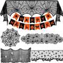 Colovis Decorations Indoor Set, 38PCS Table Decorations for Indoor, Mantel Scarf, Table Runner, Table Cover, Banner, 3D Bats, Lampshade & Creepy Cloth for Party Decor