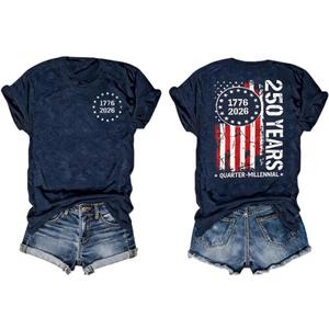 250 Anniversary USA Flag Shirt Womens Patriotic Shirts 4th of July Shirts USA Shirt Memorial Day Patriotic Tee Tops