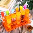 Weewooday 12 Pieces Jumbo Test Tubes with Stand Set, Primary Science Including 5 Jumbo Test Tubes, 6 Pieces Liquid Droppers Silicone and 1 Piece Storage Stand, Multi Color, Ages 6 and Above