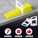 1/16" Tile Leveling System Spacers 2000 PCS Tile Leveling Clips Kit Prevent Tile lippage Leveler Spacers for DIY Professional Ceramic Tile and Stone Installation (1/16 IN, 2000)