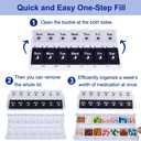 HRX Package Pill Organizer 2 Times a Day, Easy Fill & Open Weekly Medicine Box Vitamin Cases for 7 Day AM PM