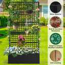 Metal Planter Box with Trellis 36" L x 16" W x 72" H
Raised Garden Bed with Privacy Screen, Privacy Planters for Climbing Plants, Flowers, Vegetables, Fruits