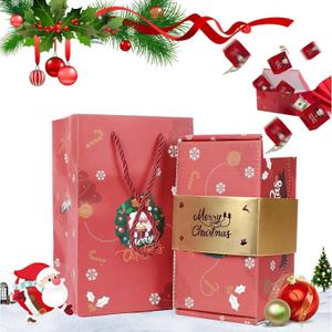 FAGOBYX Surprise Gift Box - Merry Christmas Money Explosion Box, 10 Bounces Folding Bouncing for Christmas