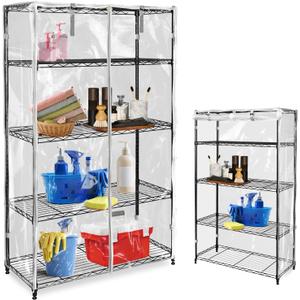 Heavy-Duty Waterproof Wire Shelf Cover, Garage Storage Shelving Protector, Universal Fit 48 x 24 x 72 Inch Rack Covers with 1" Tolerance (Clear)