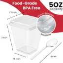 100 pack 5 oz Plastic mini Dessert Cups with Lids and Spoons Parfait Cups with Lids Yogurt and Appetizer dessert shooter cups for Party, Pudding, Ice Cream, Fruit, BPA Free Clear Recyclable.